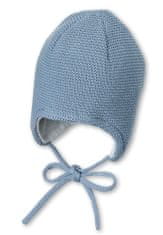Sterntaler Čiapka pletená GOTS bavlnená podšívka na viazanie blue chlapec veľ. 35 cm - 1-2 m
