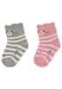 Ponožky protišmykové Mačka ABS 2ks 3D ušká light grey dievča veľ. 19/20 cm- 12-18 m