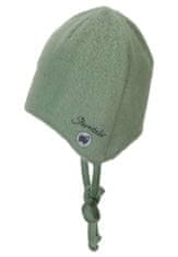 Sterntaler Čiapka na zaväzovanie vlnená podšitá MERINO green uni 37 cm -2-3 m