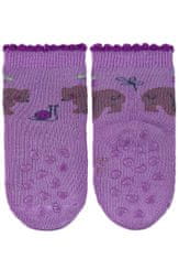 Sterntaler Ponožky protišmykové Medvíked ABS 2ks v balení purple dievča veľ. 17/18 cm- 9-12 m