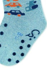 Sterntaler Ponožky protišmykové Polícia ABS 2ks v balení blue melange chlapec vel.17/18 cm- 9-12 m