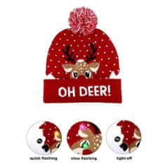 VIVVA® Vianočná pletená čiapka s LED svetlom | XBEANIE Červená