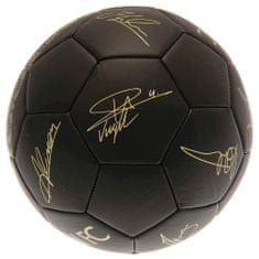 FAN SHOP SLOVAKIA Futbalová lopta Liverpool FC, čierny, zlatý znak, podpisy, veľ. 5