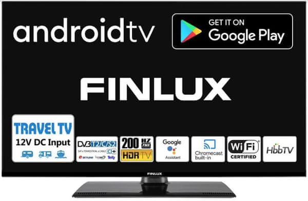 Finlux 24FHMG5771 smart LED televízia 24,5 palca Android TV operačný systém Google HbbTV červené tlačidlo skylink bluetooth Wi-Fi USB