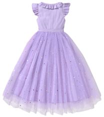 EXCELLENT Dievčenské spoločenské šaty s hviezdičkami veľkosť 140 - fialové