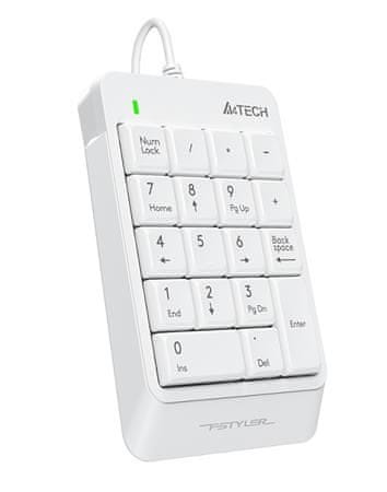 A4Tech FSTYLER FK13P numerická klávesnica, USB Biela