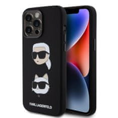 Karl Lagerfeld Zadný kryt Liquid Silicone Karl and Choupette Heads pre iPhone 15 Pro Max Black