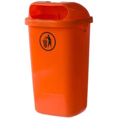 shumee Pouličný kôš, mestský kontajner na odpad, namontovaný na stĺp alebo stenu, DIN 50L - oranžový