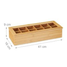 Relax Bambusová čajová krabička s 12 priehradkami 32113 