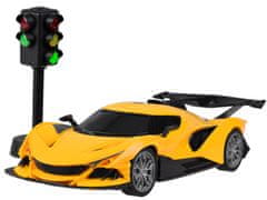 Mamido Športové auto na diaľkové ovládanie RC so semaforom a pedále žlté