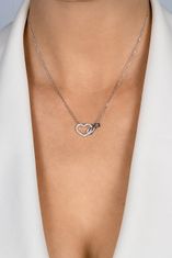 Brilio Silver Moderný strieborný náhrdelník so zirkónmi NCL121W