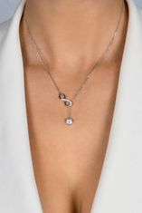 Brilio Silver Pôvabný pozlátený náhrdelník so zirkónmi NCL123Y