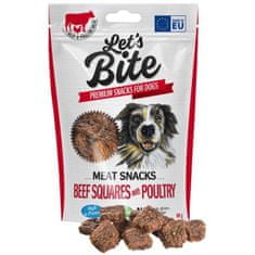 Brit DOG Let's Bite Meat Snacks Beef Squares with Poultry 80 g