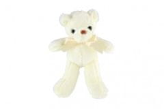 Teddies Medveď/Medvedík s mašľou plyš 30cm biely