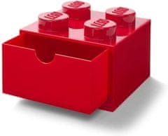 LEGO Úložný box stolný 4 so zásuvkou - červený