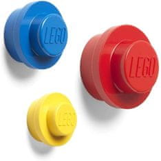 LEGO Vešiak na stenu - žltý, modrý, červený 3 ks