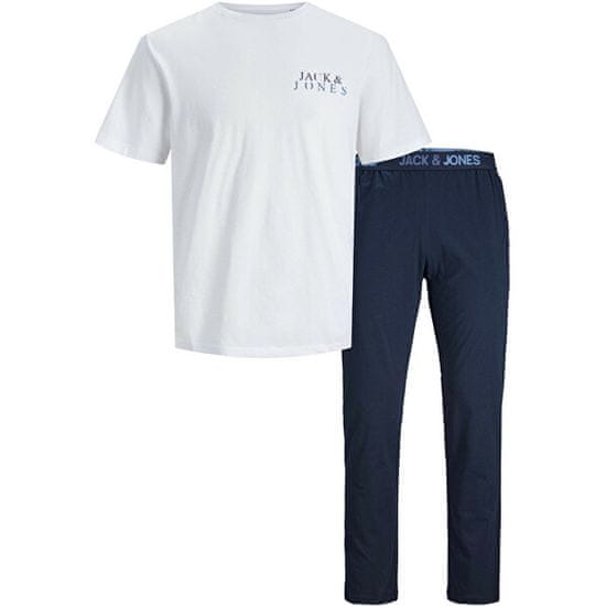 Jack&Jones Pánske pyžamo JACALEX Standard Fit 12252292 White