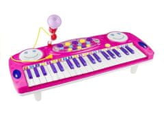 Lean-toys Klaviatúra na nohách Piano s mikrofónom Ružová