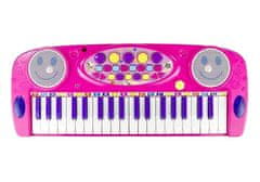 Lean-toys Klaviatúra na nohách Piano s mikrofónom Ružová