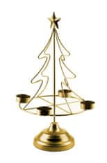 Mondex Vianočný svietnik Br4on SANTA LILA 38 cm zlatý