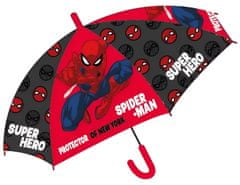 Detský automatický dáždnik čierno-červený 74cm - Spiderman/Super hrdina