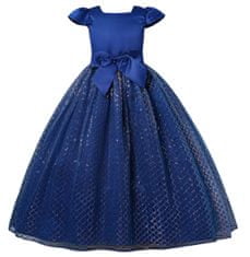 EXCELLENT Večerné šaty s trblietavou sukňou veľkosť 128 - modré
