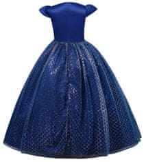 EXCELLENT Večerné šaty s trblietavou sukňou veľkosť 128 - modré