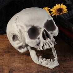Korbi Umelá lebka, sivá tieňovaná lebka, halloween dekorácia, ornament 21cm