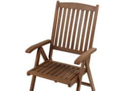 Beliani Záhradná skladacia stolička z akáciového dreva tmavé drevo AMANTEA