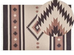 Beliani Bavlnený kelímový koberec 200 x 300 cm béžová a hnedá ARAGATS