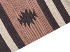Beliani Bavlnený kelímový koberec 140 x 200 cm béžová a hnedá ARAGATS