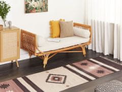 Beliani Bavlnený kelímový koberec 80 x 300 cm béžová a hnedá ARAGATS