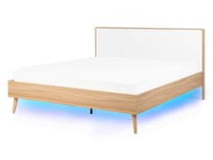 Beliani Drevená posteľ bledohnedá 140 x 200 cm SERRIS
