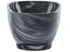 Beliani Vaňa voľne stojaca s mramorovým efektom 170 x 80 cm čierna RIOJA