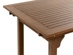 Beliani Záhradný rozkladací stôl z akáciového dreva 160/220 x 90 cm tmavé drevo AMANTEA