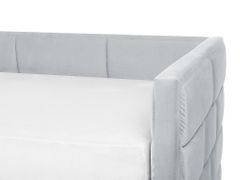 Beliani Zamatová rozkladacia posteľ 90 x 200 cm svetlosivá CHAVONNE