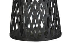 Beliani Bambusový lampáš na sviečku 38 cm čierny MACTAN
