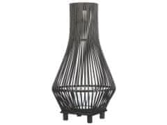 Beliani Bambusový lampáš na sviečku 58 cm čierny LEYTE