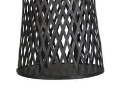 Beliani Bambusový lampáš na sviečku 58 cm čierny MACTAN