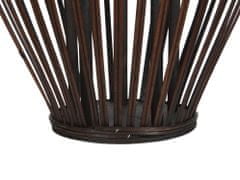Beliani Bambusový lampáš na sviečku 43 cm tmavé drevo PANAT