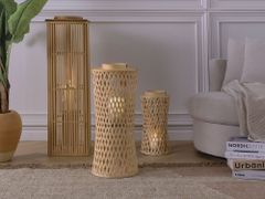 Beliani Bambusový lampáš na sviečku 58 cm prírodný MACTAN