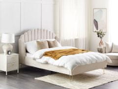 Beliani Čalúnená posteľ 140 x 200 cm béžová AMBILLOU