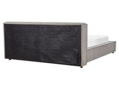 Beliani Čalúnená posteľ 160 x 200 cm sivá LINARDS