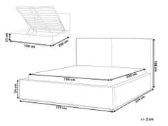 Beliani Čalúnená posteľ 160 x 200 cm tmavosivá MOISSAC