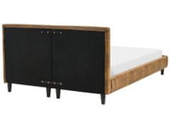 Beliani Čalúnená posteľ v imitácii kože 140 x 200 cm hnedá FITOU