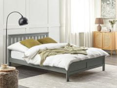 Beliani Drevená posteľ 140 x 200 cm sivá MAYENNE