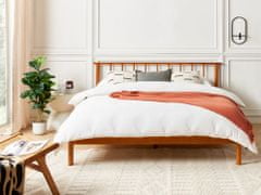 Beliani Drevená posteľ 160 x 200 cm svetlé drevo BARRET II
