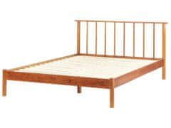 Beliani Drevená posteľ 140 x 200 cm svetlé drevo BARRET II