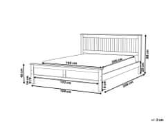 Beliani Drevená posteľ 160 x 200 cm sivá MAYENNE