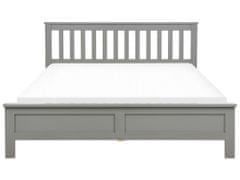 Beliani Drevená posteľ 160 x 200 cm sivá MAYENNE